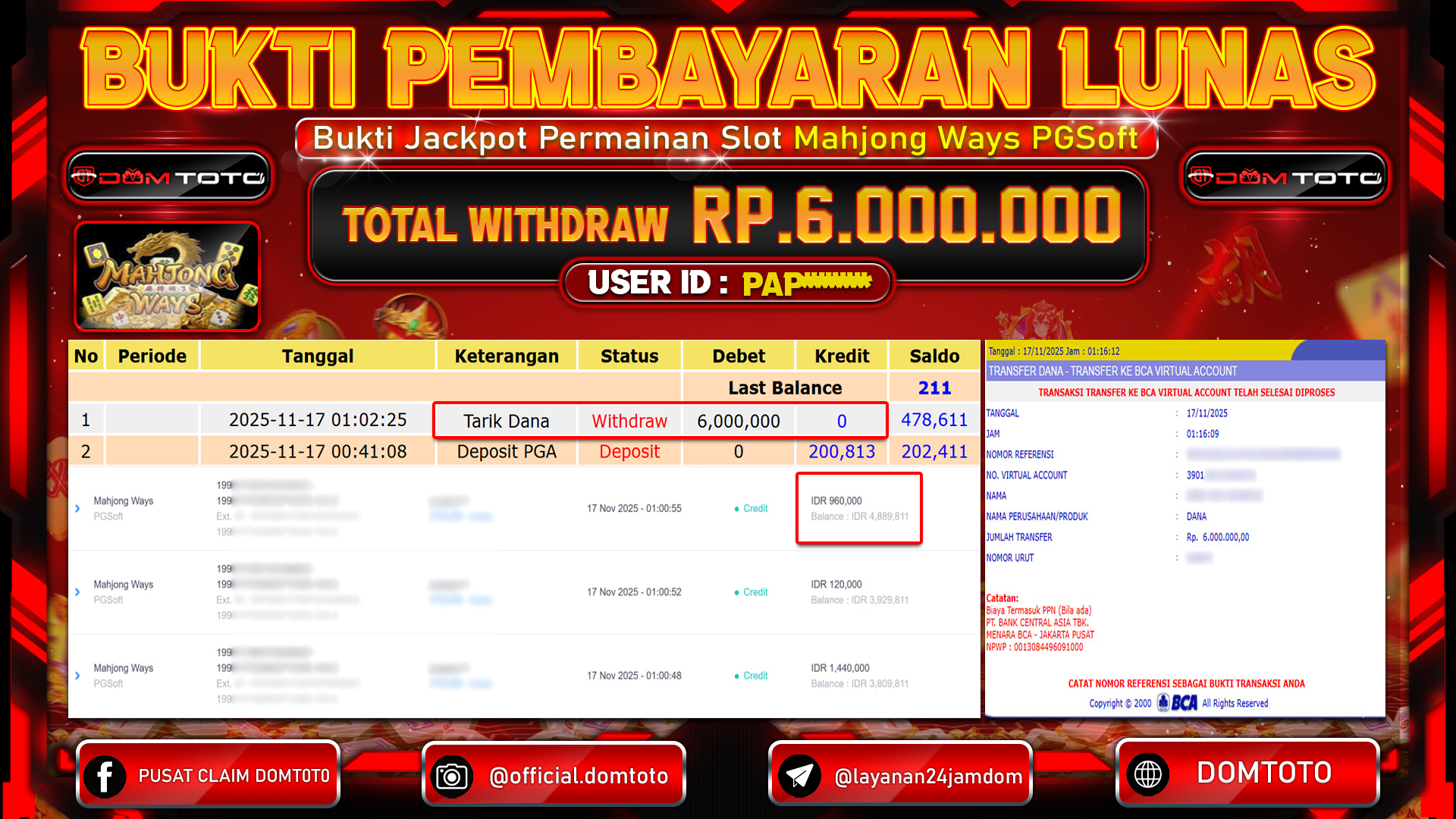 JACKPOT SLOT Mahjong Ways PGSoft 17 NOVEMBER 2025